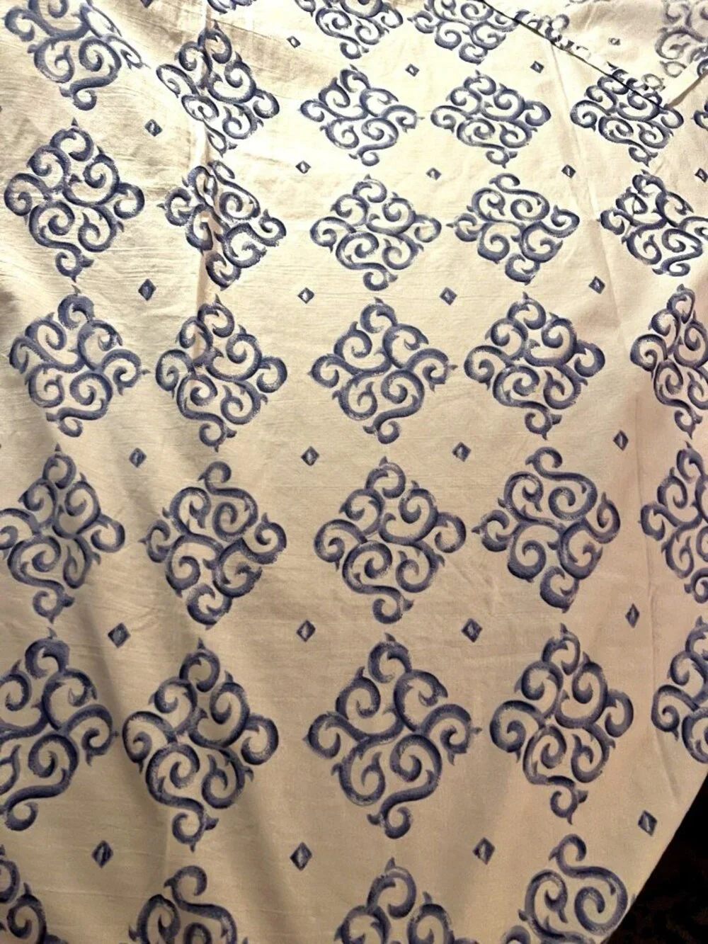 Tablecloth Blue & White 50 X 50 Square 100% Cotton Table Linens Mediterran Swirl